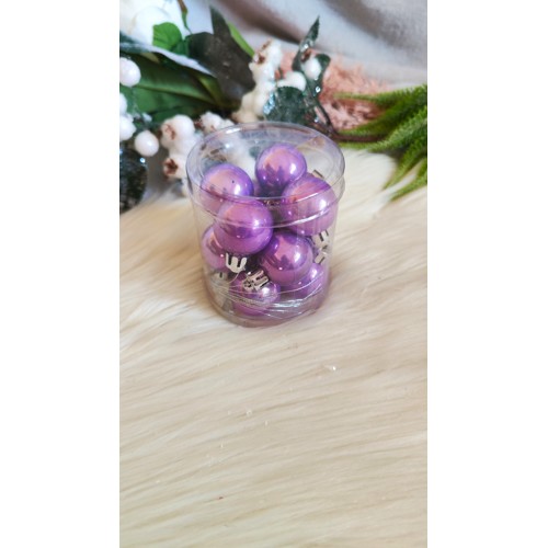 Gule vianočné plast, fialkove 12 ks/ 3 cm