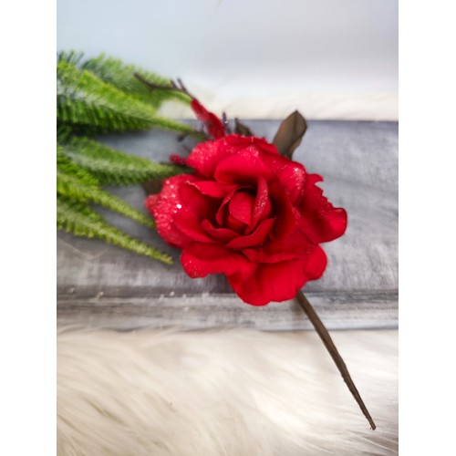 Ruža s kvetmi červená, 20 cm so stopkou