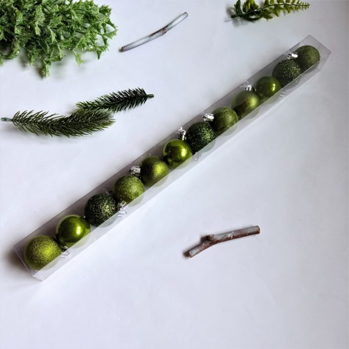 Zelené olivové gule, plast 12 ks/ 4 cm
