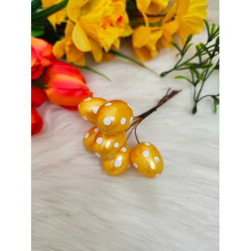 Vajíčka perleť, žlté, 6 ks/ 2,5 cm