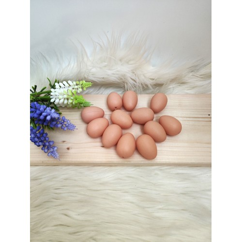 Vajíčka, plast oranžovo- natural, 12 ks/ 3 x 4 cm